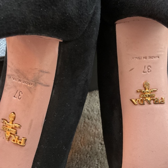 Prada Black Suede Ankle Boot 5” heel - Picture 4 of 5